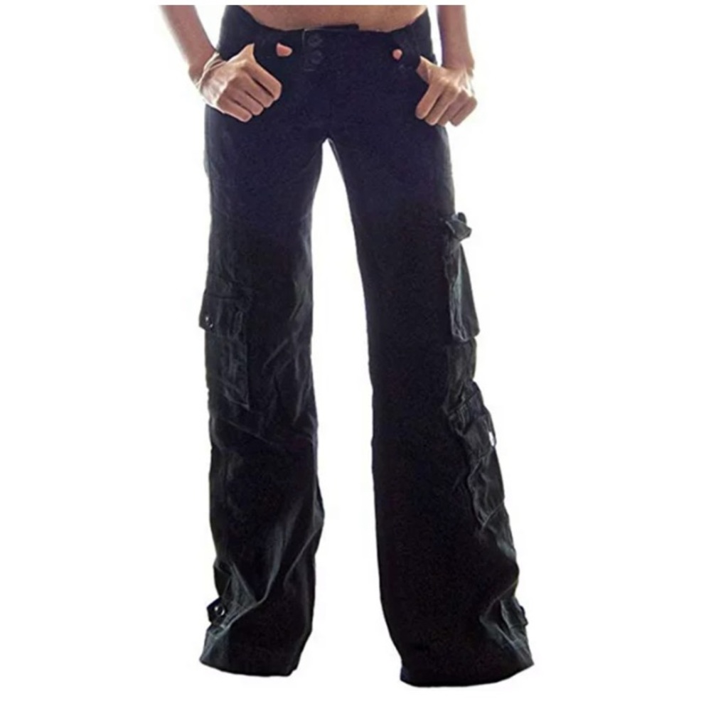 Low Waist Cargo Pants with Utility Pockets